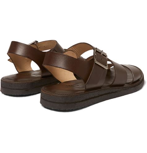 leather soled sandals for men.